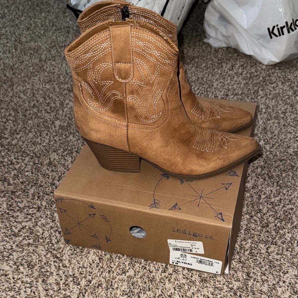 Francesca's indigo rd. Tan Ankle Boots